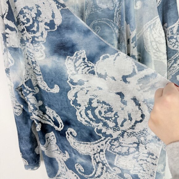 NWT Chico's Tonal Scroll Burnout Jacket Pattern Blue Chico's 2 US Size Large 12 - Picture 6 of 13